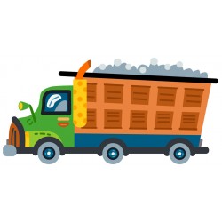 Sticker train vert trois wagons