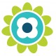 Sticker fleur roses blanche bleue