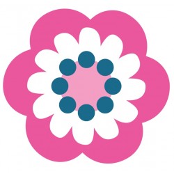 Sticker fleur saumon rose