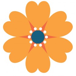 Sticker fleur roses blanche bleue