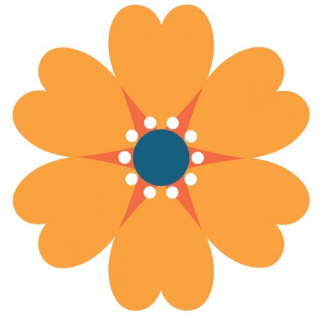 Sticker fleur roses blanche bleue