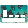 Autocollant carte bancaire plage