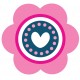 Sticker fleur verte bleue pois