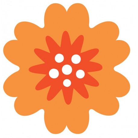Sticker fleur rose bleu coeur
