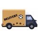 Sticker camionnette bleue vache