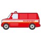 Sticker camionnette ambulance écrue rouge