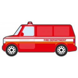 Sticker camionnette ambulance écrue rouge
