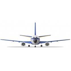 Sticker avion bleu jaune