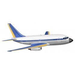 Sticker avion horizontal bleu