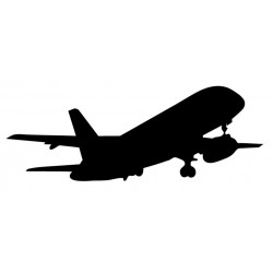 Sticker avion vol noir