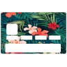 Autocollant carte bancaire fleurs exotique feuilles palmiers