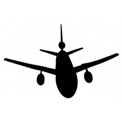 Sticker avion noir virage