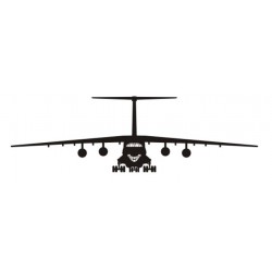 Sticker avion roues noir