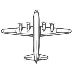 Sticker avion grisé vertical