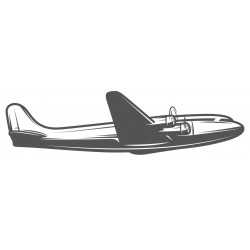 Sticker avion blanc vertical