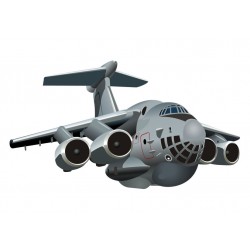Sticker avion grisé horizontal