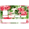 Autocollant carte bancaire fleurs exotique des iles