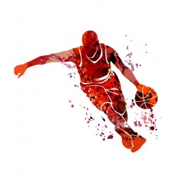 Sticker basketteur ballon hauteur
