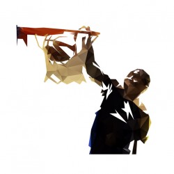 Sticker basketteur noir beige