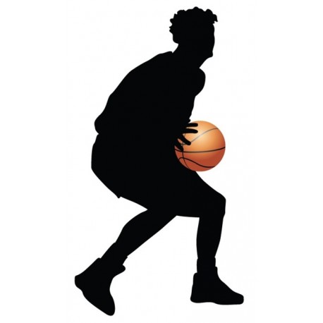 Sticker basketteur ballon bas