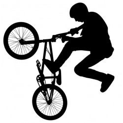 Sticker figure bmx noir
