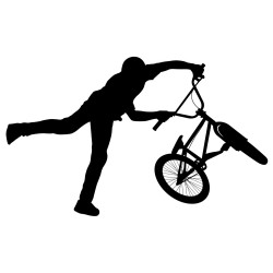 Sticker figure bmx debout