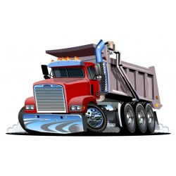 Sticker camion rouge bois