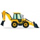Sticker tractopelle jaune roulant