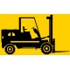 Sticker tracteur pois fond jaune
