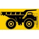 Sticker tracteur pelle fond jaune