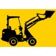 Sticker tracteur échelle jaune