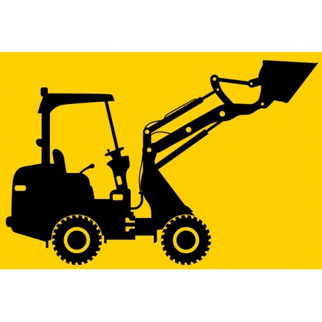 Sticker tracteur échelle jaune