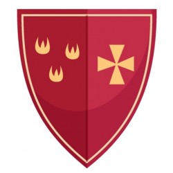 Sticker drapeau rouge chevalier