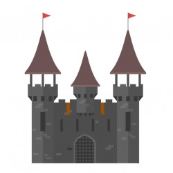 Sticker château vert briques