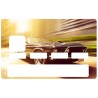 Autocollant carte bleu voiture sport