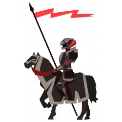 Sticker cheval marron soldat