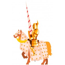 Sticker cheval noir soldat