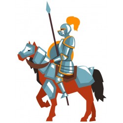 Sticker cheval bronze soldat