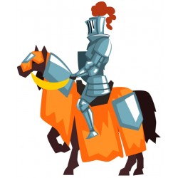 Sticker cheval rouge soldat