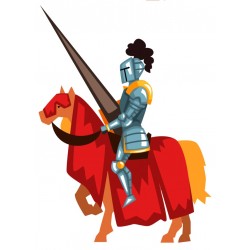 Sticker cheval marron armure