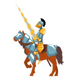 Sticker cheval jaune soldat