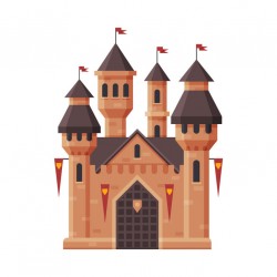 Sticker château fort rose