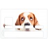 Autocollant carte bleu chien basset