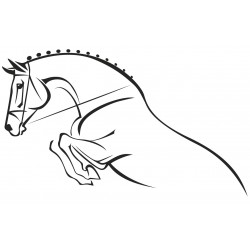 Sticker cheval cavalier droite