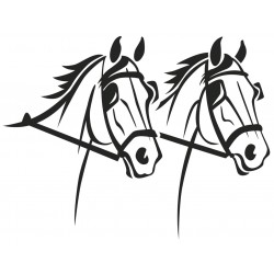 Sticker double cheval gauche