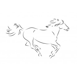 Sticker cheval noir cavalier