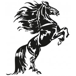 Sticker cheval noir debout