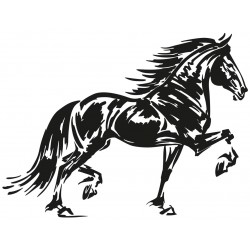 Sticker cheval crinière côté