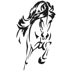 Sticker cheval noir dressage
