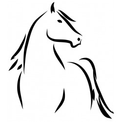 Sticker cheval crinière points